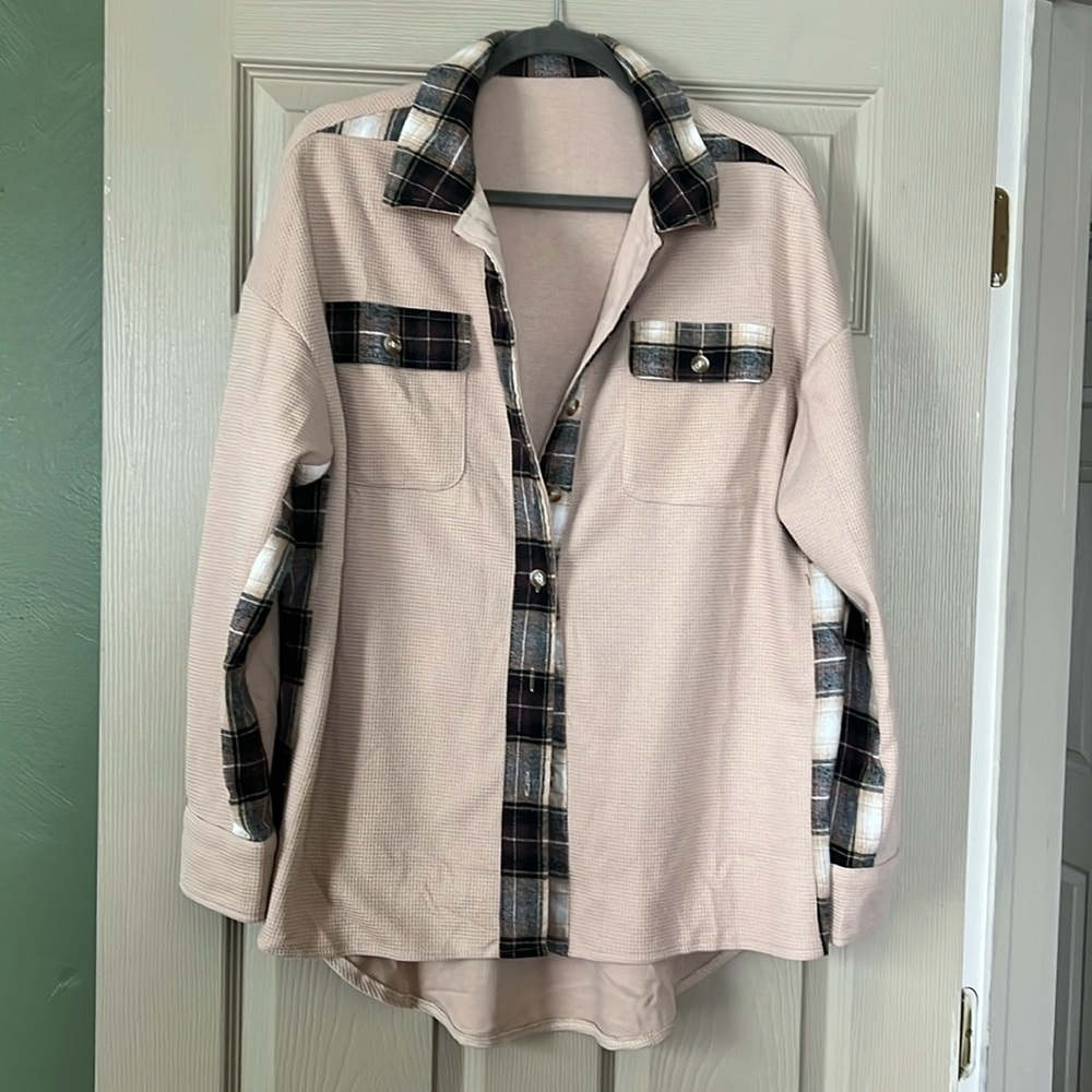 Waffle oversized button up